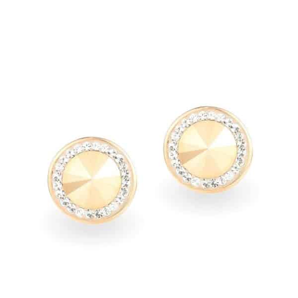 Swarovski kristályos ezüst fülbevaló - Rivoli Orbit Arany - ajándék díszdobozban