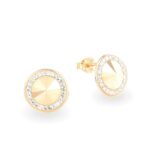 Swarovski kristályos ezüst fülbevaló - Rivoli Orbit Arany - ajándék díszdobozban
