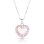 Swarovski kristályos ezüst nyaklánc - Brilliance Heart Colourful Rózsaszín - ajándék díszdobozban