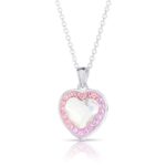 Swarovski kristályos ezüst nyaklánc - Brilliance Heart Colourful Rózsaszín - ajándék díszdobozban