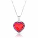 Swarovski kristályos ezüst nyaklánc - Brilliance Heart Colourful Piros - ajándék díszdobozban