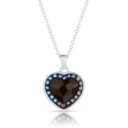 Swarovski kristályos ezüst nyaklánc - Brilliance Heart Colourful Fekete - ajándék díszdobozban