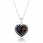 Swarovski kristályos ezüst nyaklánc - Brilliance Heart Colourful Fekete - ajándék díszdobozban