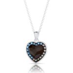 Swarovski kristályos ezüst nyaklánc - Brilliance Heart Colourful Fekete - ajándék díszdobozban