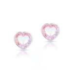 Swarovski kristályos ezüst fülbevaló – Brilliance Heart Lila - ajándék díszdobozban