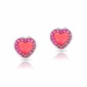 Swarovski kristályos ezüst fülbevaló - Brilliance Colourful Heart Piros - ajándék díszdobozban