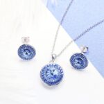 Swarovski kristályos ékszer szett – Rivoli Orbit Világos kék – ajándék díszdobozban