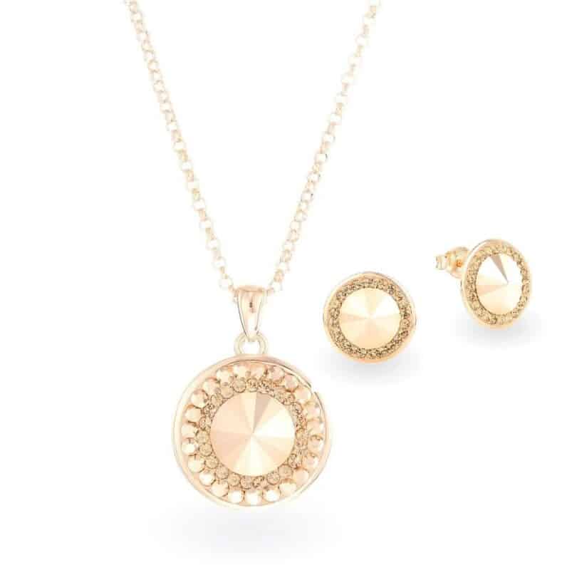 Swarovski kristályos ezüst ékszer szett - Rivoli Orbit Gold