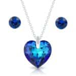 Szives swarovski kristályos ezüst ékszer szett ajándék díszdobozban