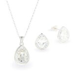 Swarovski kristályos ezüst ékszer szett - Brilliance Drop Crystal - ajándék díszdobozban