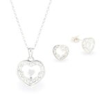 Swarovski kristályos ezüst ékszerszett – Brilliance Heart Crystal – ajándék díszdobozban