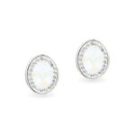 Swarovski kristályos ezüst fülbevaló - Brilliance Oval Crystal AB - ajándék díszdobozban