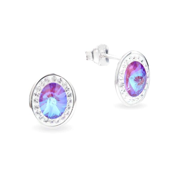 Swarovski kristályos ezüst fülbevaló - Brilliance Oval