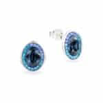 Swarovski kristályos ezüst fülbevaló - Brilliance Oval Kék - ajándék díszdobozban