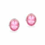 Swarovski kristályos ezüst fülbevaló - Brilliance Oval Rózsaszín - ajándék díszdobozban