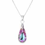 24 mm-es Swarovski kristályos nemesacél nyaklánc - Vitrail Light
