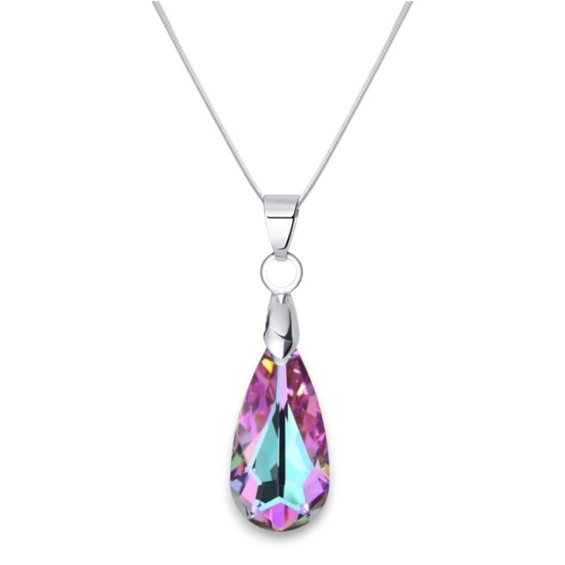24 mm-es Swarovski kristályos nemesacél nyaklánc - Vitrail Light