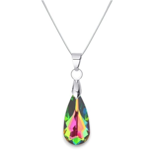24 mm Mandula Swarovski kristályos nemesacél nyaklánc - Vitrail Medium