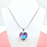 18 mm Szív Swarovski kristályos nemesacél nyaklánc - Vitrail Light - Ajándék díszdobozban