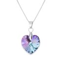 18 mm Szív Swarovski kristályos ezüst nyaklánc – Vitrail Light – 925 ezüst ékszer