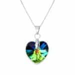 18 mm Szív Swarovski kristályos nemesacél nyaklánc - Vitrail Medium