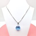 14 mm Hold Swarovski kristályos nemesacél nyaklánc - Aquamarine