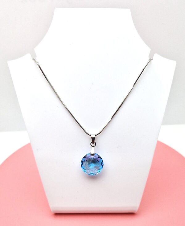 14 mm Hold Swarovski kristályos nemesacél nyaklánc - Aquamarine