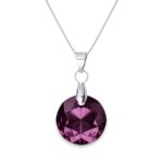 14 mm Hold Swarovski kristályos nemesacél nyaklánc - Amethyst