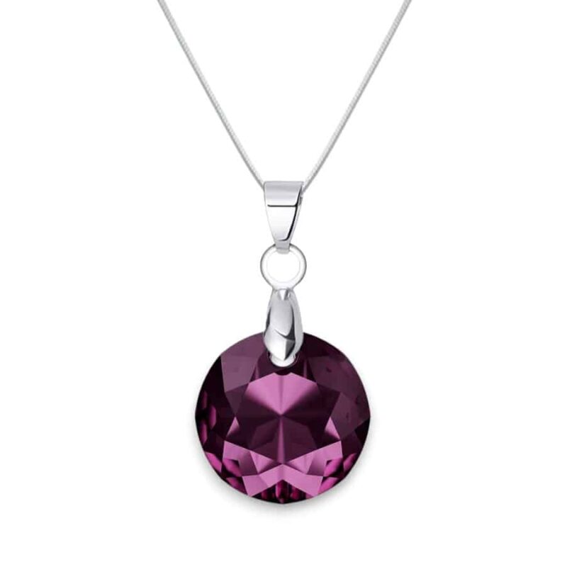 14 mm Hold Swarovski kristályos nemesacél nyaklánc - Amethyst