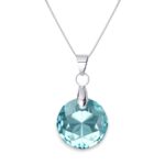 14 mm Hold Swarovski kristályos nemesacél nyaklánc - Aquamarine