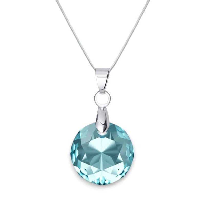 14 mm Hold Swarovski kristályos nemesacél nyaklánc - Aquamarine