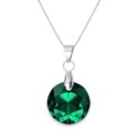 14 mm Hold Swarovski kristályos nemesacél nyaklánc - Emerald