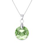 14 mm Hold Swarovski kristályos nemesacél nyaklánc - Peridot