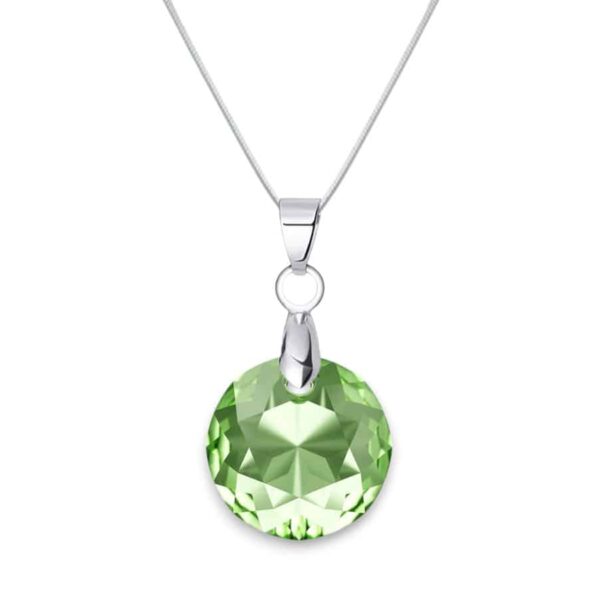 14 mm Hold Swarovski kristályos nemesacél nyaklánc - Peridot