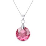 14 mm Hold Swarovski kristályos nemesacél nyaklánc - Rose