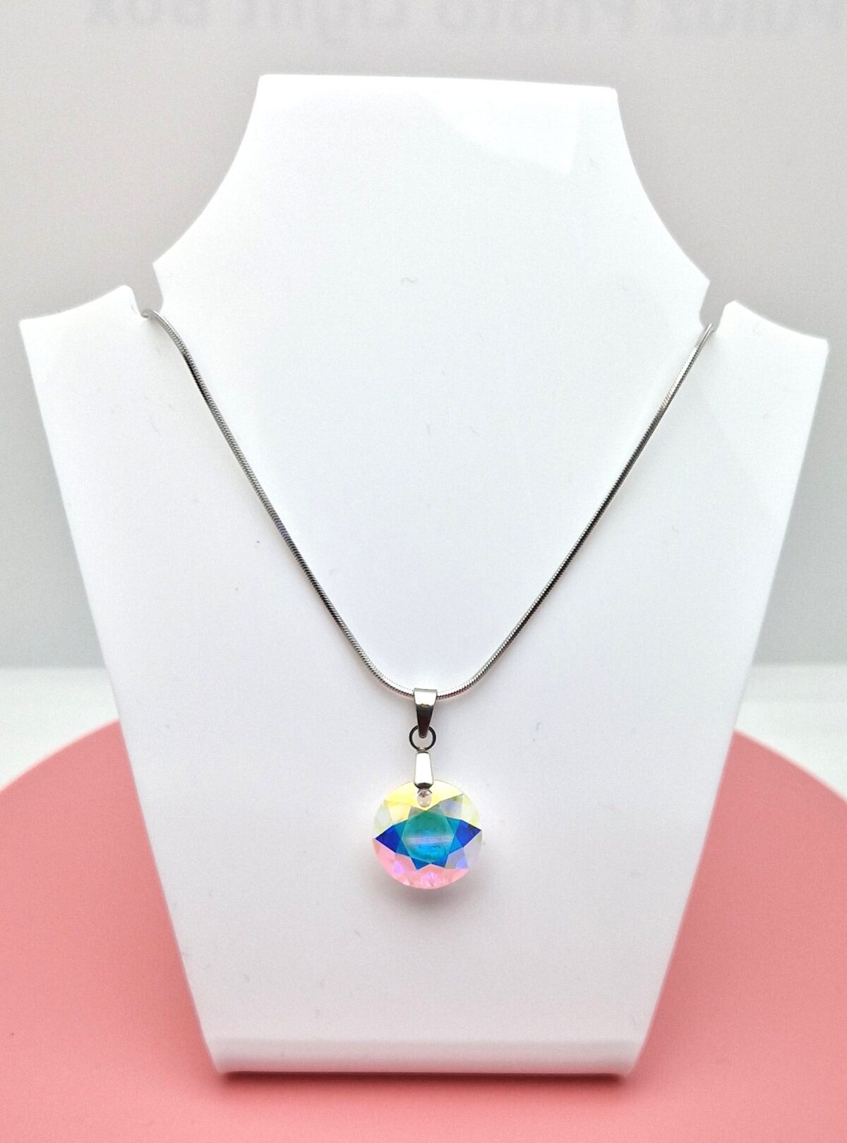 14 mm Hold Swarovski kristályos nemesacél nyaklánc - Crystal AB