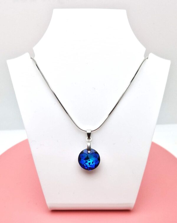 14 mm Hold Swarovski kristályos nemesacél nyaklánc - Bermuda Blue