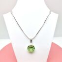 14 mm Hold Swarovski kristályos nemesacél nyaklánc - Peridot