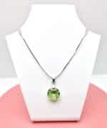14 mm Hold Swarovski kristályos nemesacél nyaklánc - Peridot