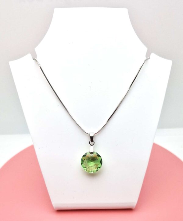 14 mm Hold Swarovski kristályos nemesacél nyaklánc - Peridot