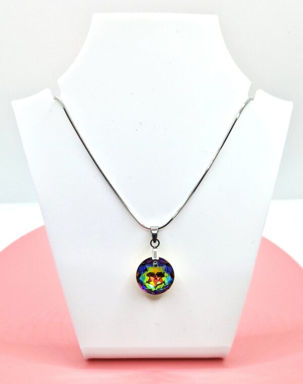 14 mm Hold Swarovski kristályos nemesacél nyaklánc - Vitrail Medium