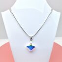 Swarovski kristályos nyaklánc-6431-CrystalAB-Rombusz-16mm_Álló