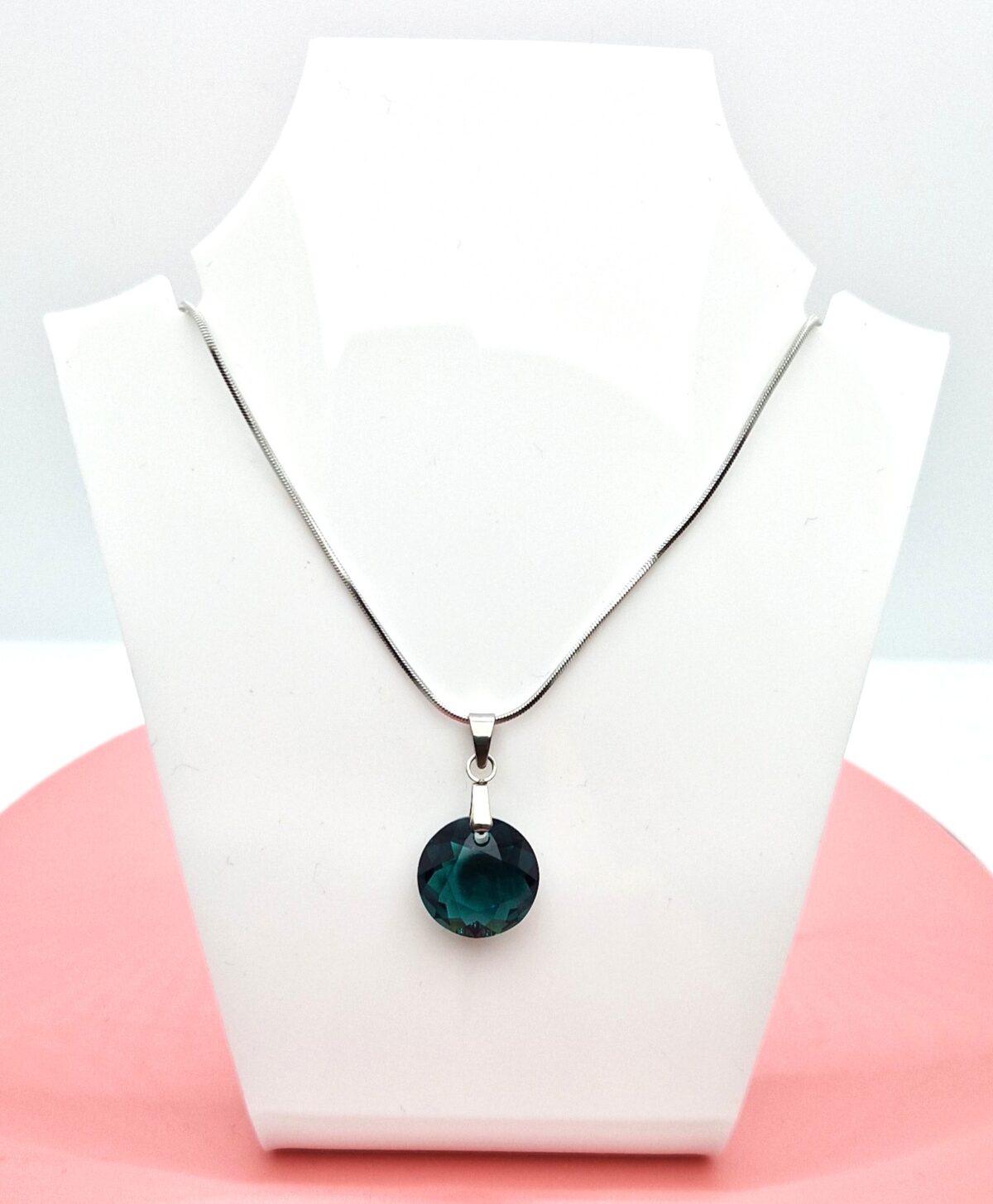 14 mm Hold Swarovski kristályos nemesacél nyaklánc - Emerald