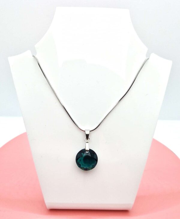 14 mm Hold Swarovski kristályos nemesacél nyaklánc - Emerald