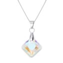 Swarovski kristályos nemesacél nyaklánc - Crystal AB - 16 mm Rombusz