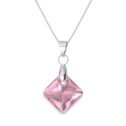 Swarovski kristályos nemesacél nyaklánc - Rose - 16 mm Rombusz