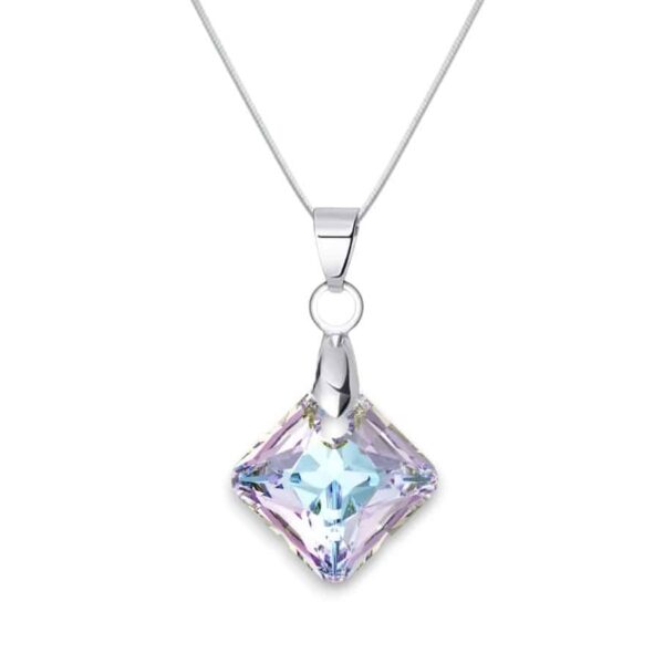 Swarovski kristályos nemesacél nyaklánc - Vitrail Light - 16 mm Rombusz