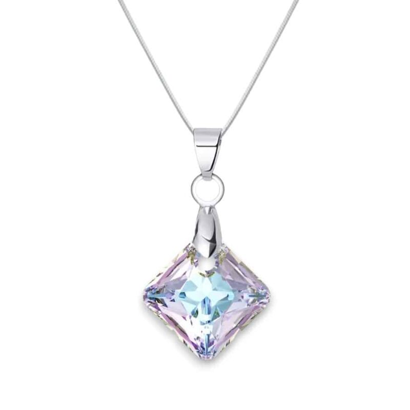 Swarovski kristályos nemesacél nyaklánc - Vitrail Light - 16 mm Rombusz