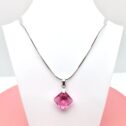 Swarovski kristályos nemesacél nyaklánc - Rose - 16 mm Rombusz