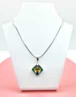 Swarovski kristályos nemesacél nyaklánc - Vitrail Medium - 16 mm Rombusz